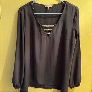 Juicy Couture Black Blouse with Silver Stripes